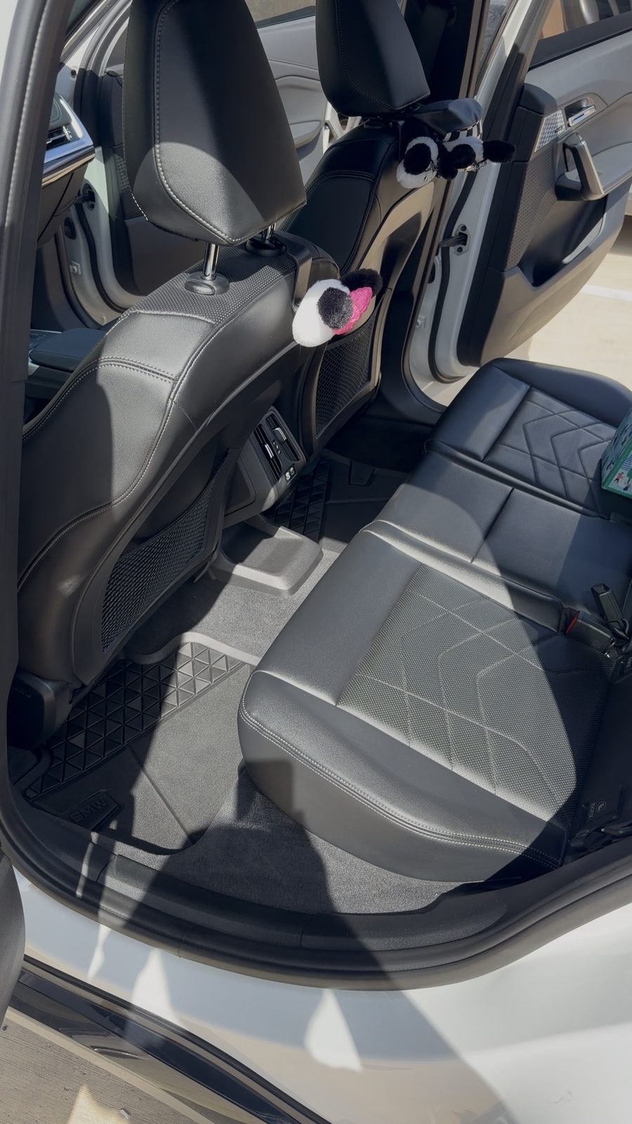BMW X1 back seat after interior detailing by Lizardi Mobile Detailing