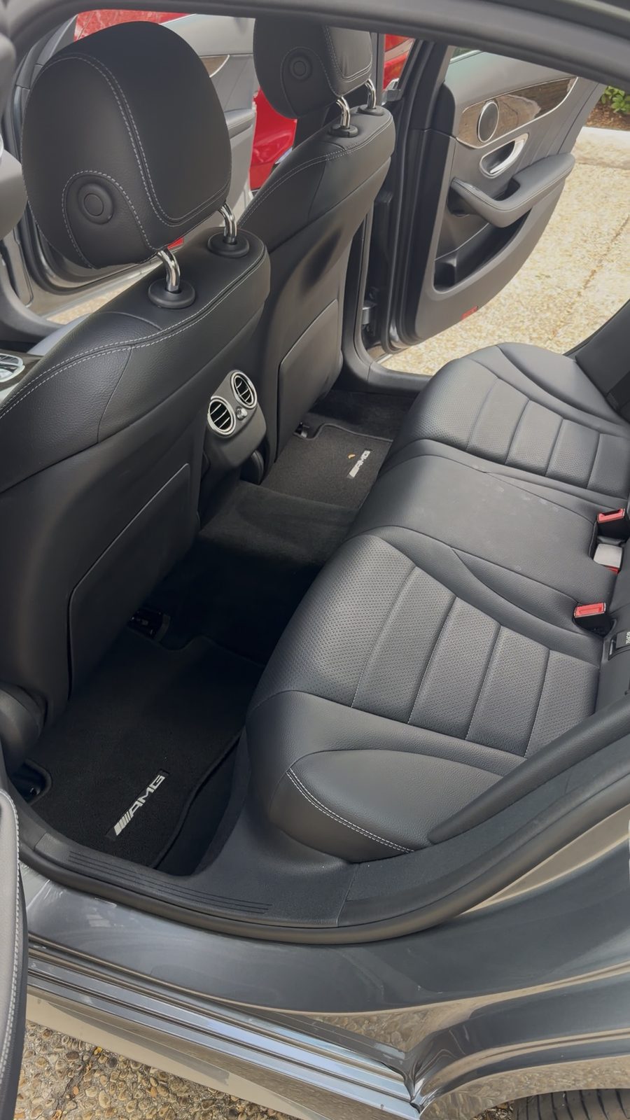 Mercedes-Benz C-Class back seat after interior detailing by Lizardi Mobile Detailing