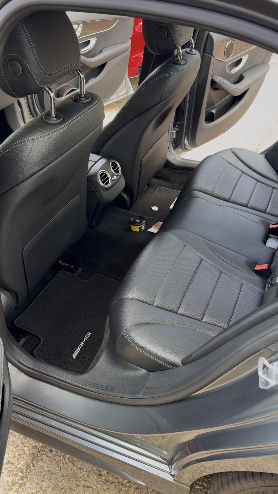 Mercedes-Benz C-Class back seat before interior detailing