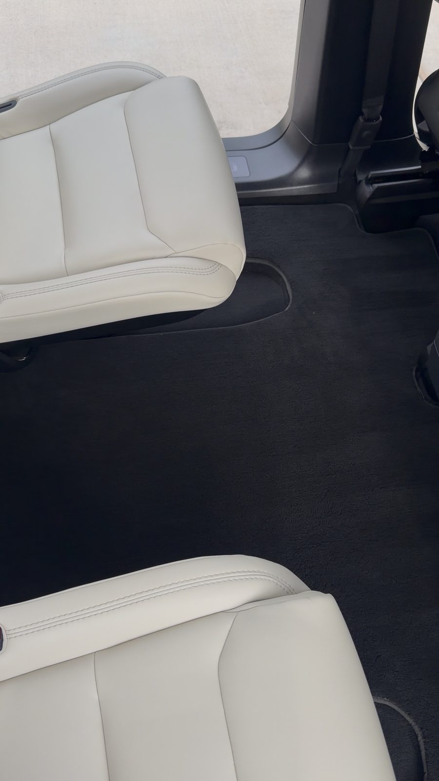 Tesla Model X second row after interior detailing by Lizardi Mobile Detailing